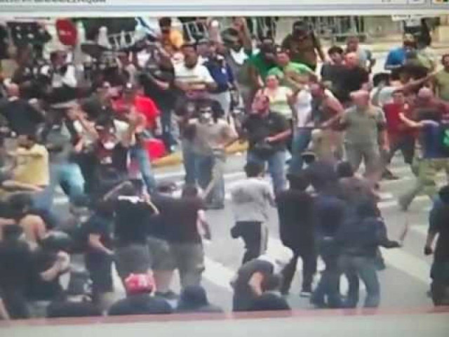 Τραυματίας στα επεισόδια, στο Σύνταγμα