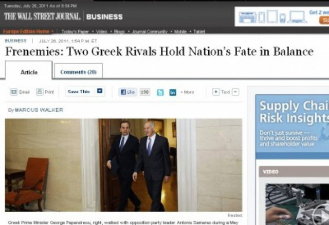 Wall Street: Παπανδρέου–Σαμαράς, φίλοι και εχθροί