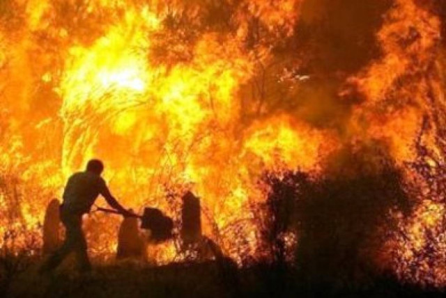 Απειλούνται σπίτια από τη φωτιά στη Σαλαμίνα