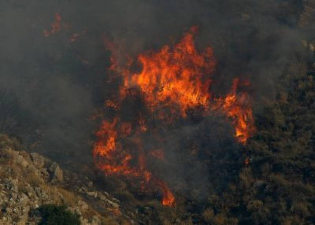 Υπό μερικό έλεγχο η φωτιά στην Εύβοια