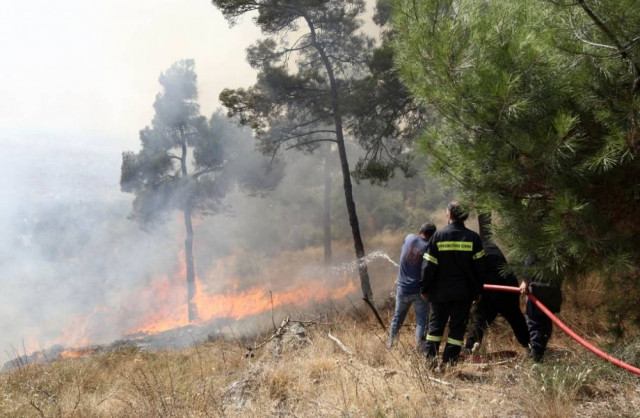 Σε πύρινο κλοιό η Κάρυστος