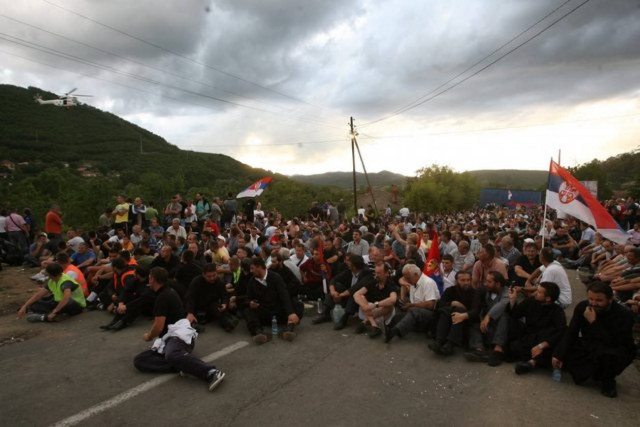 Συγκέντρωση Σέρβων στο βόρειο Κόσοβο