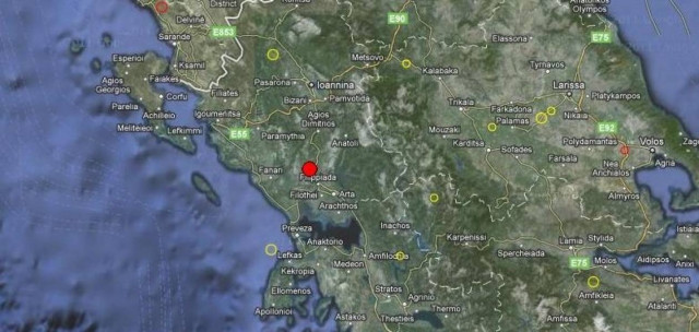 Ασθενής σεισμική δόνηση στην Άρτα