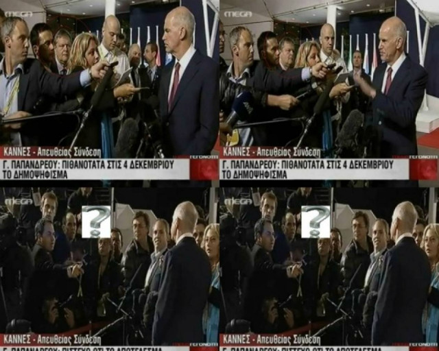 Δείτε τι έκανε ο Βενιζέλος όσο ο Παπανδρέου έκανε δηλώσεις στις Κάννες!