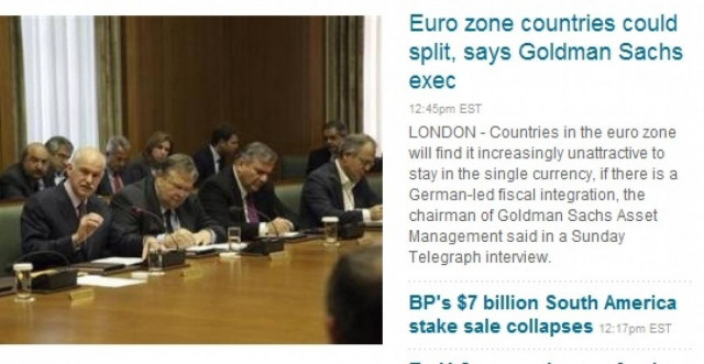 Goldman Sachs: Η ευρωζώνη μπορεί να διασπαστεί
