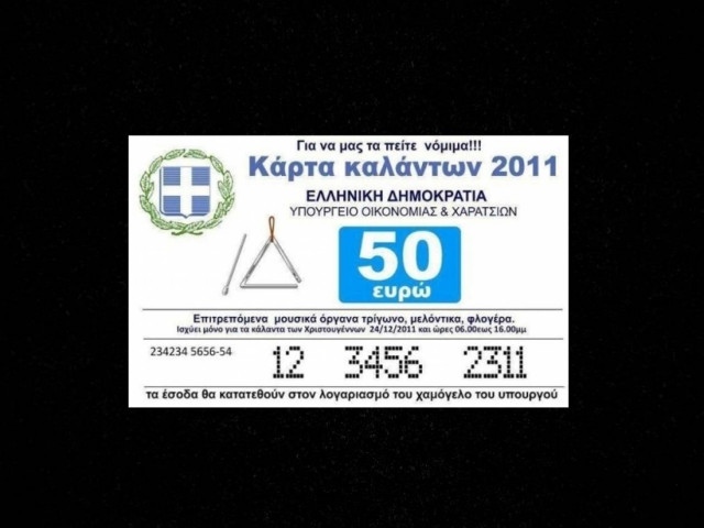 Το ΥΠΟΙΚ εξέδωσε κάρτα Καλάντων για το 2011