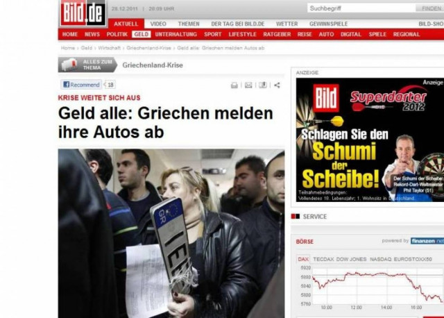 Η Bild «έλυσε» το κυκλοφοριακό της Ελλάδας