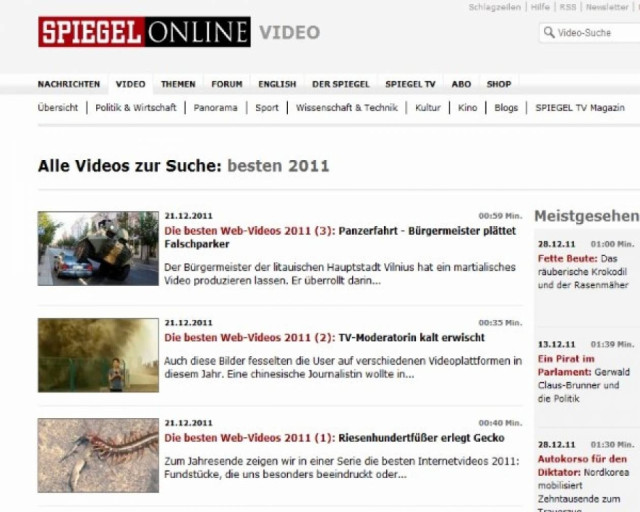 Spiegel: Tα καλύτερα βίντεο του 2011