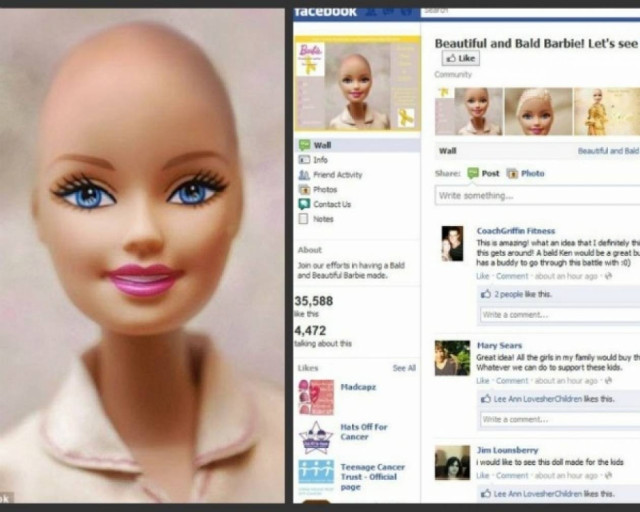 Facebook: Η τρυφερή εκστρατεία για την «φαλακρή» Barbie
