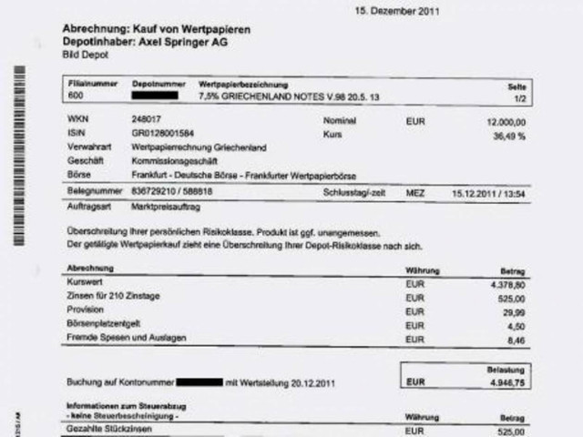 Η γερμανική Bild αγόρασε ελληνικά ομόλογα
