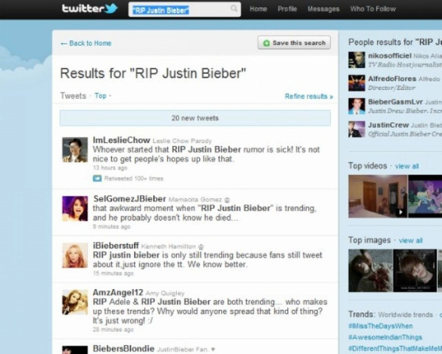 «Πέθαναν» και πάλι τον Justin Bieber στο Twitter!