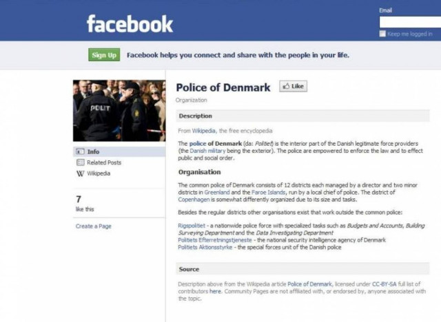 Το Facebook έκλεισε τη σελίδα της αστυνομίας της Δανίας