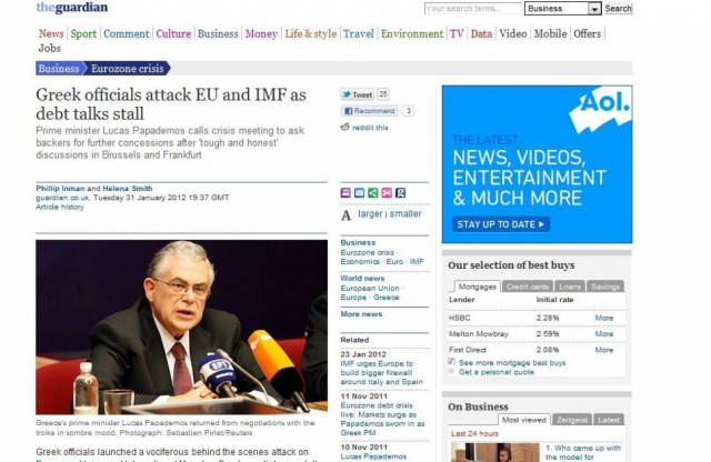 Guardian: Έλληνες αξιωματούχοι επιτέθηκαν στην τρόικα