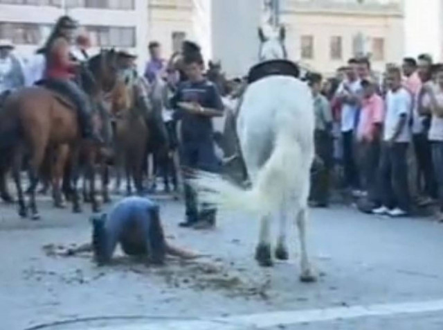 Η κυρία που έπεσε από το άλογο και…