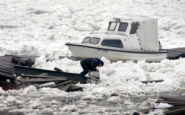 Καταστροφές από κομμάτια πάγου στο Δούναβη