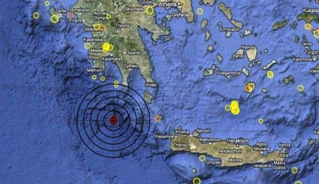 Σεισμός 3,5 Ρίχτερ νότια της Πελοποννήσου