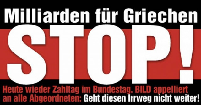 Η Bild λέει «όχι» στο νέο πακέτο βοήθειας για την Ελλάδα