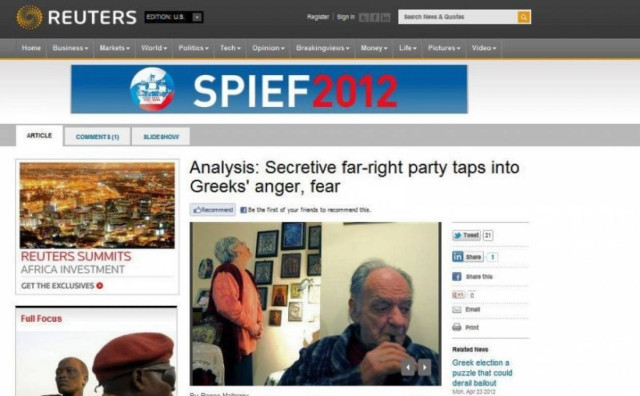 Όταν το Reuters συνάντησε τη Χρυσή Αυγή