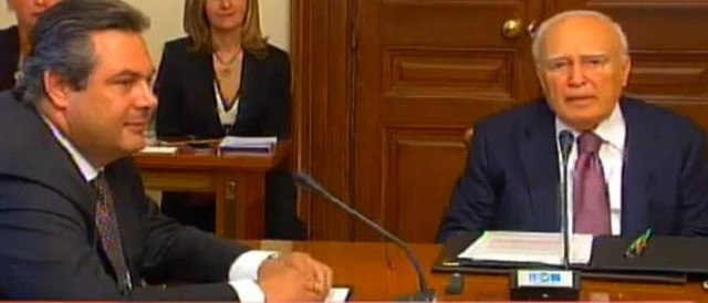 Σε εξέλιξη η συνάντηση Παπούλια – Καμμένου