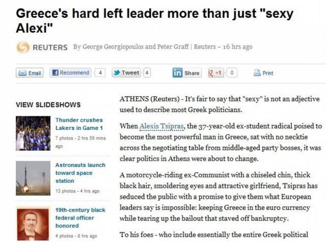 Reuters: O σέξι Αλέξης Τσίπρας