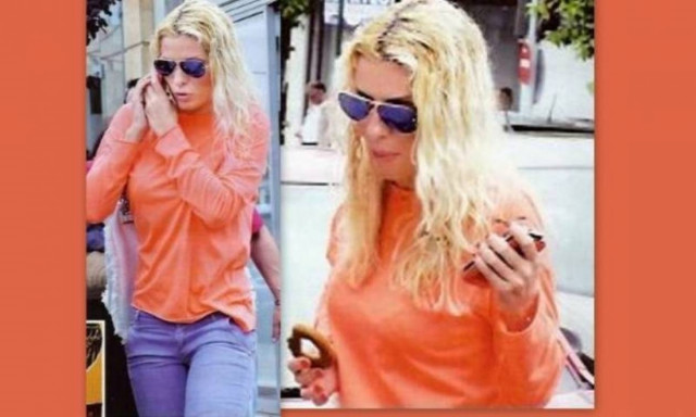 Ελένη Μενεγάκη: Με wet look στα μαγαζιά!