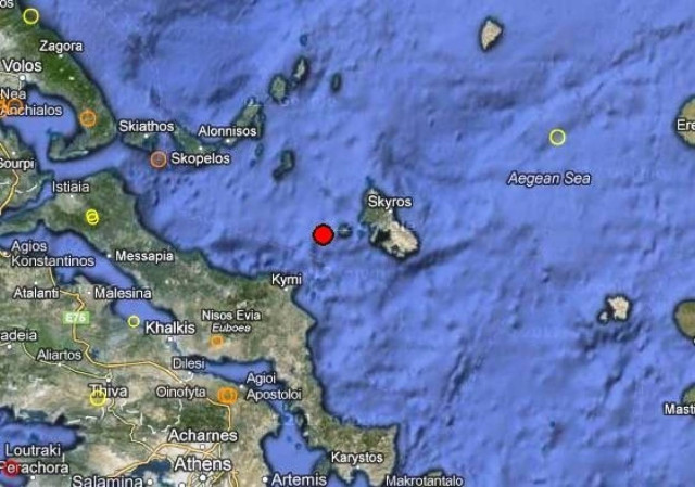Σεισμός 3,6 Ρίχτερ δυτικά της Σκύρου