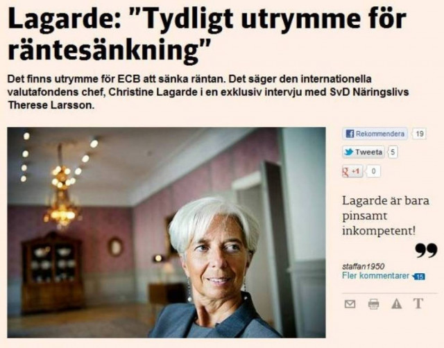 Λαγκάρντ: Η Ελλάδα να πάρει μαθήματα από τη Λετονία