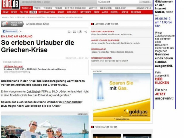 Bild: Πώς βιώνουν οι τουρίστες την ελληνική κρίση