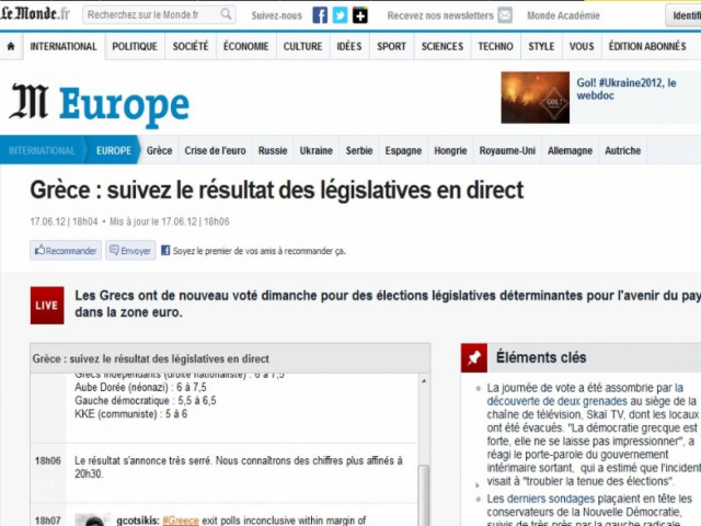 Le Monde: Τα αποτελέσματα των ελληνικών εκλογών λεπτό προς λεπτό