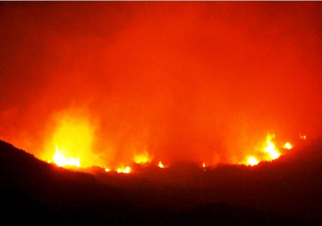 Υπό μερικό έλεγχο η φωτιά στο Μαρκόπουλο Αττικής