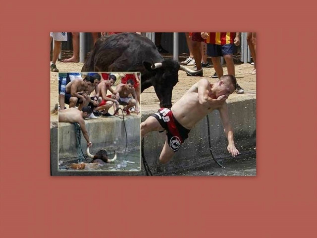 Σοκαριστική φωτογραφία: Ταύρος κυνηγάει και ρίχνει στη θάλασσα νεαρό