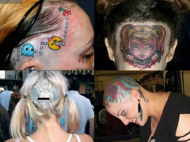Ακραία τατουάζ στα κεφάλια γυναικών (pics)