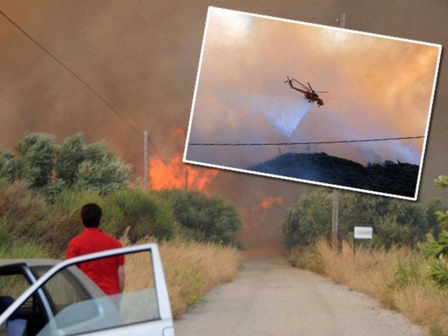 Δίπλα από τις αυλές των σπιτιών περνάει η φωτιά στην Αχαΐα