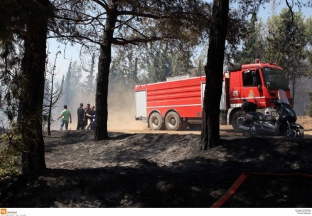 Σβήνει η φωτιά στη Σαλαμίνα