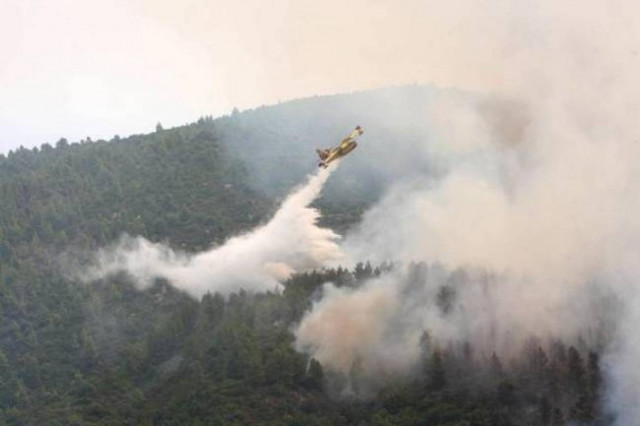Σε ύφεση η πυρκαγιά στο Άγιο Όρος