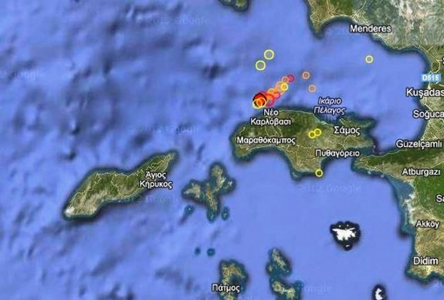Σεισμός 3,8 Ρίχτερ βόρεια της Σάμου