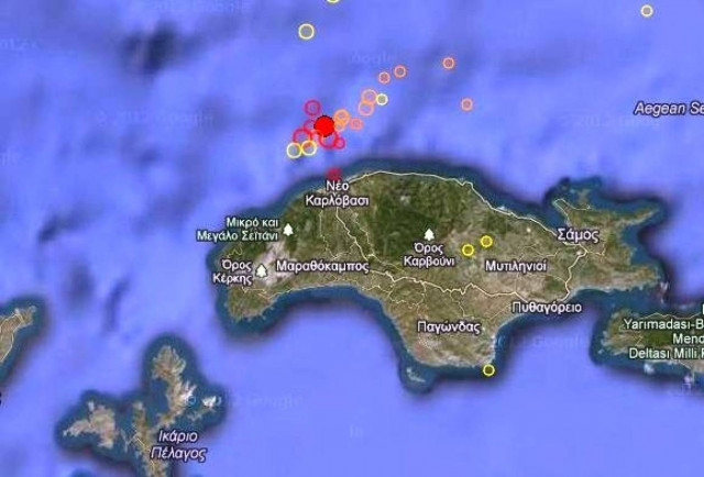 Σεισμός 3,5 Ρίχτερ βόρεια του Καρλοβασίου