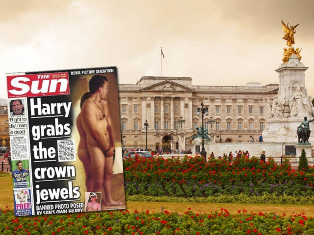 Το πρωτοσέλιδο της Sun με τον γυμνό πρίγκιπα Χάρι