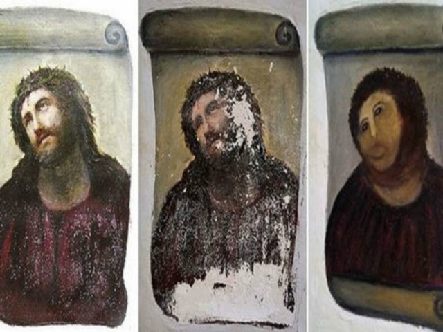 Γιαγιά σε ρόλο Mr Bean «αποκαθιστά» τοιχογραφία