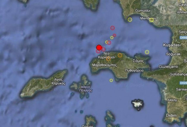 Σεισμός 3,3 Ρίχτερ βόρεια της Σάμου