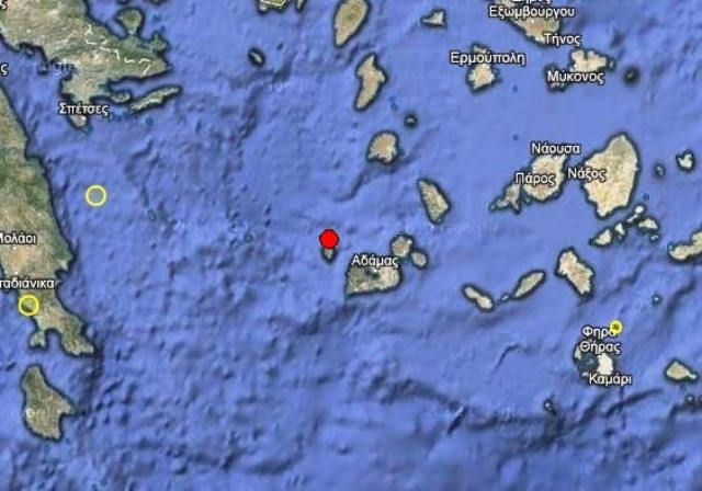 Σεισμός 3,3 Ρίχτερ βόρεια της Μήλου