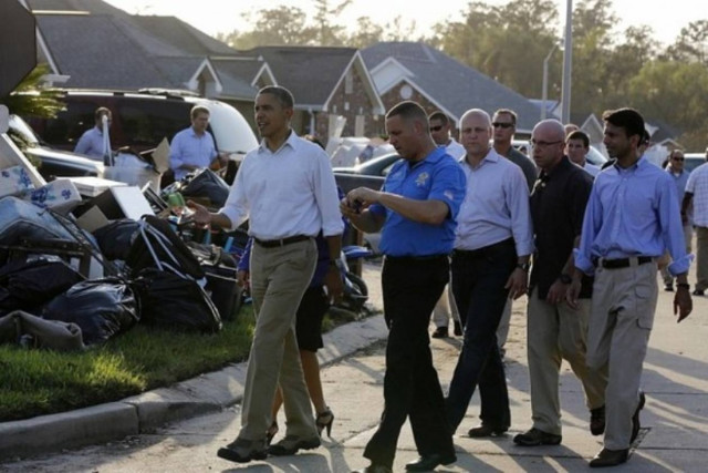 Ο Ομπάμα στις καταστροφές του Ισαάκ στη Λουιζιάνα