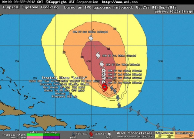 Ο κυκλώνας Λέσλι εμφανίστηκε στις Η.Π.Α.