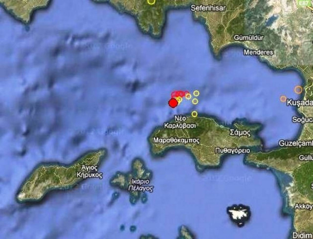 Σεισμός 3,3 Ρίχτερ βόρεια της Σάμου