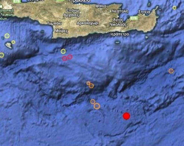 Σεισμός 4,5 Ρίχτερ νότια της Κρήτης