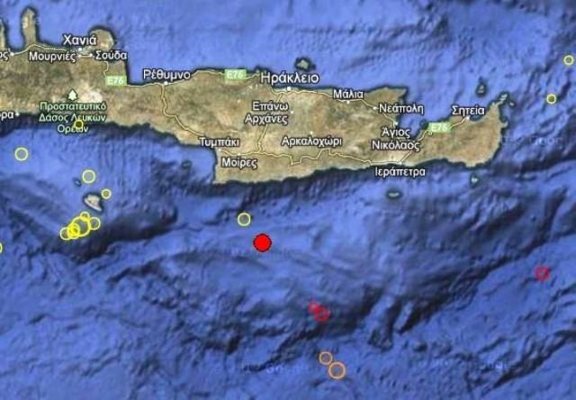 Σεισμός 3,2 Ρίχτερ νότια της Κρήτης
