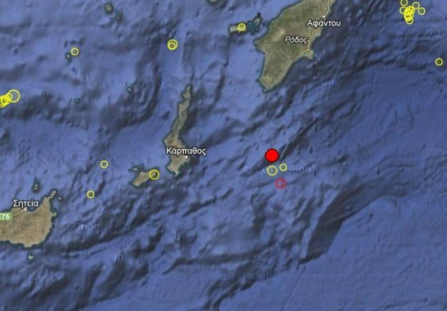 Σεισμός 4,2 Ρίχτερ ανατολικά της Καρπάθου