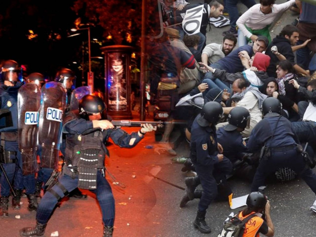 Ισπανία: Άγρια επεισόδια στη Μαδρίτη-Δεκάδες τραυματίες