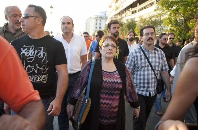 Πανελλαδική απεργία: Η Αλ. Παπαρήγα στη συγκέντρωση του ΠΑΜΕ