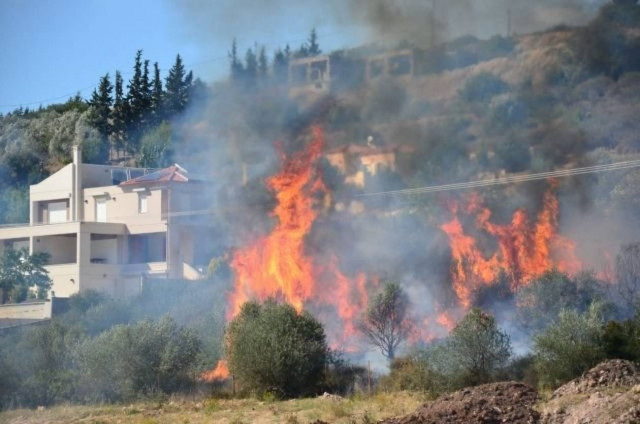 Φωτιά στη παραλία Καραθώνα Ναυπλίου